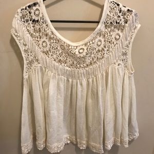 Free People Women’s white lace blouse!